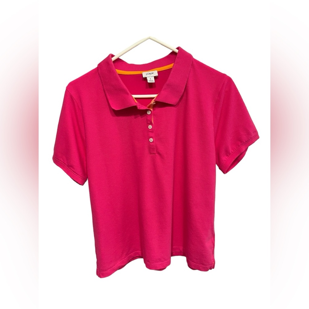 J.Crew Pink Collared Short Sleeve Woman’s Polo Shirt - Large